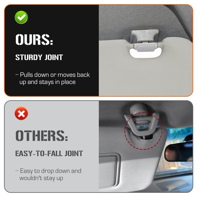 Sun Visor for 2010-2013 Mazda 3, Left Driver Side Gray