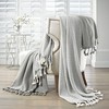 Amrapur Overseas | Monaco 100% Cotton Throw Blanket (Gray) 2