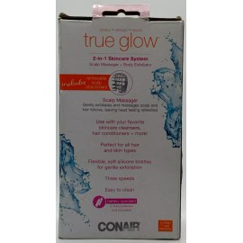 Conair True Glow 2 In 1 Skin System ~ Scalp Massager + Body Exfoliator ~ NEW