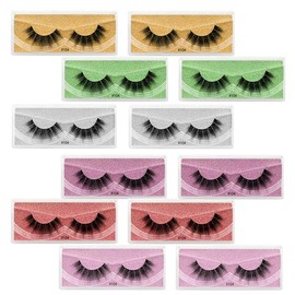 TOVINANNA 12pairs Fiber Grafting False Eyelashes Mix for Natural Eye Makeup Comfortable and Easy to Apply