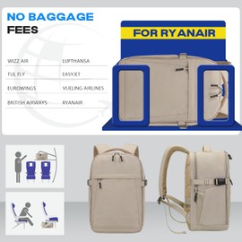 Xkdoai Hand Luggage 40 x 20 x 25 cm for Ryanair, Aeroplane Travel Backpack, Cabin Luggage, Underseat Carry On Travel Bag, Backpack, Cabin Bag, Travel Backpack