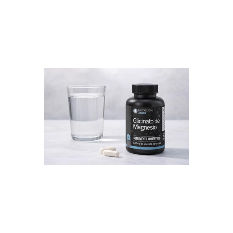 Glicinato de Magnesio 500 mg, Magnesio Glicinato en Cápsulas, 60