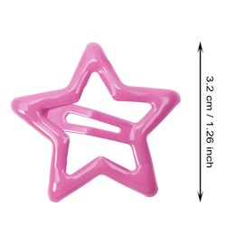 Penta Angel Hair Clips for Women 6Pcs Mini Satin Ribbon Bow Hair Clip with 6Pcs Small Star Snap Hair Barrettes Decoration Accessories for Girls (Pink Purple Star)