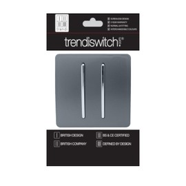 Trendi 2 Gang 1 Way Artistic Modern Glossy 10 Amp Rocker Tactile Light Switch