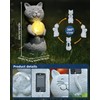 Solar Cat Outdoor Statues for Garden-Outside Decor