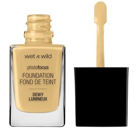 Wet n Wild Photo Focus Foundation Dewy Lumineux Golden Beige – Base de Maquillaje Líquida Luminosa, Cobertura Modulable, Hidratante para Piel Normal a Seca, Vegana y Cruelty Free, 30 ml