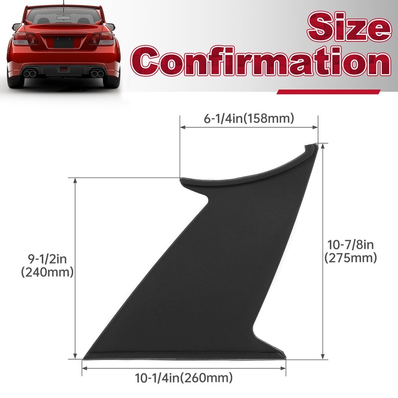 ECOTRIC 2Pcs Spoiler Wing Stabilizer Compatible with 2015-2021 Subaru WRX