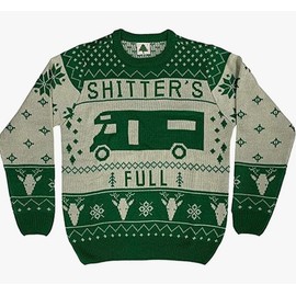 Christmas Vacation Shitter's Full Ugly Christmas Sweater Red (Small)