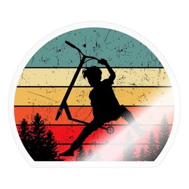 Spreadshirt Scooter Stunt Freestyle Sticker, Max. 10 x 10 cm, 10 x 10 cm, Glossy Transparent