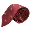 King & Priory Burgundy Red Herringbone Embroidered Fox Tie