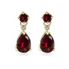 Yellow Gold Flashed Sterling Silver Synthetic Ruby Teardrop Dangle Earrings