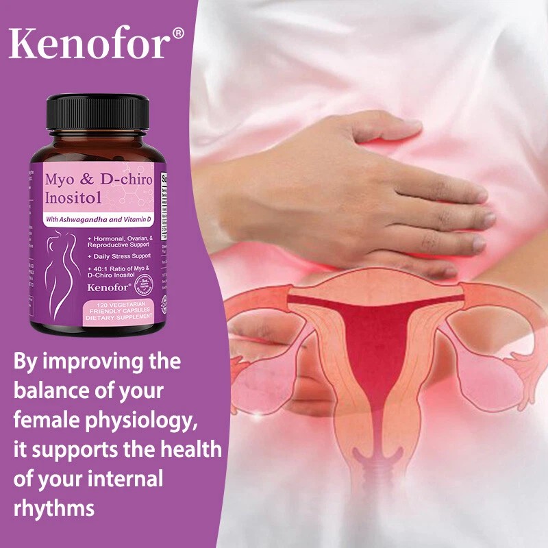 Myo-Inositol & D-Chiro Inositol Supplement Hormonal Balance Support 120 Capsules