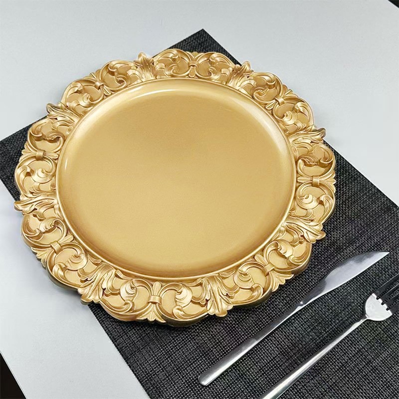 WYFMYD 6 Pack Gold Charger Plates 13" Round Charger Plates