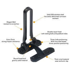 Suytvenxau Home Security Door Lock Swing Bar,Black Alloy Anti-Theft Door Guard Latch for Front and Inside Door, Reinforced Door Latch for Safety & Security and Hotel Door Safety Lock