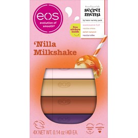 eos Set de regalo de bálsamo labial Flavor Lab Secret Menu - 'Nilla Milkshake, edición limitada, hidratante, nutritivo, labios secos, paquete de variedad, 0.14 onzas, pack de 4
