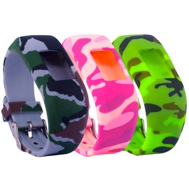 RuenTech intended for Garmin vivofit jr and vivofit jr 2 Band (Kid's Bands) Colorful Adjustable Wristbands with Secure Watch-Style Clasp Strap intended for Vivofit JR (3 Camouflage)