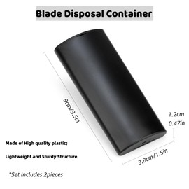 2Pcs Black Disposal Containers for Snap-Off Utility Knife 9mm Blade, Razor Blade Cutter Safe Storage Box for Workshop, Office, Crafting, Secure Disposal Solution