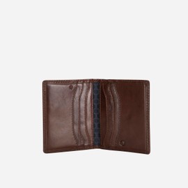 Jekyll and Hide Slim Bifold Leather Card Holder for Men – Full Grain Vegetable-Tanned Leather, RFID Blocking, Holds 6-8 Cards, Recycled PET Lining, External Slot, Secure Stud Closure, Mocha