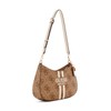 GUESS Noelle II Top Zip Shoulder Bag Latte Logo