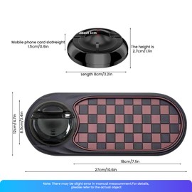 Multifunction Car Anti-Slip Mat, Car Anti Slip Mat Phone Holder for Phones Sunglasses Keys Gadgets(Black Brown)