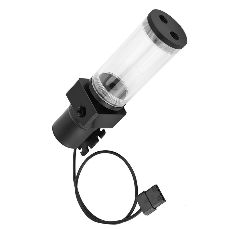 Acrylic Computer DIY Water Cooling Tank Cylinder Reservoir 19W Pump