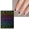 JMEOWIO Nagelsticker Bunter Stern 9 Blatt Nail Art Sticker Selbstklebend