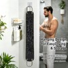 Back Scrubber with Handle,Dual Sided Exfoliating Shower Washcloth (Black)