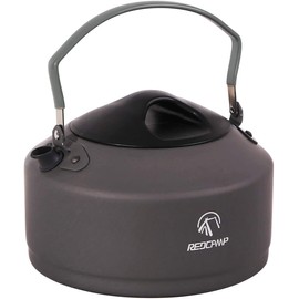 REDCAMP 0.9L Small Outdoor Camping Kettle, Aluminum Water Pot with Carrying Bag, Compact Lightweight Tea Kettle