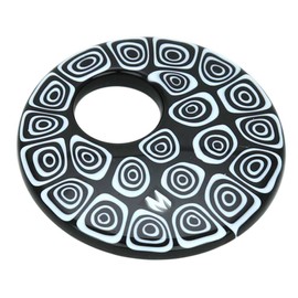 GlassOfVenice Women's Medium Round Pendant - Black And White