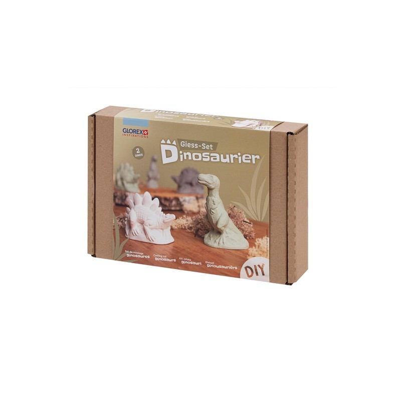 Glorex Giess 62704012 Dinosaur Craft Set, Materials for 2 Dinos