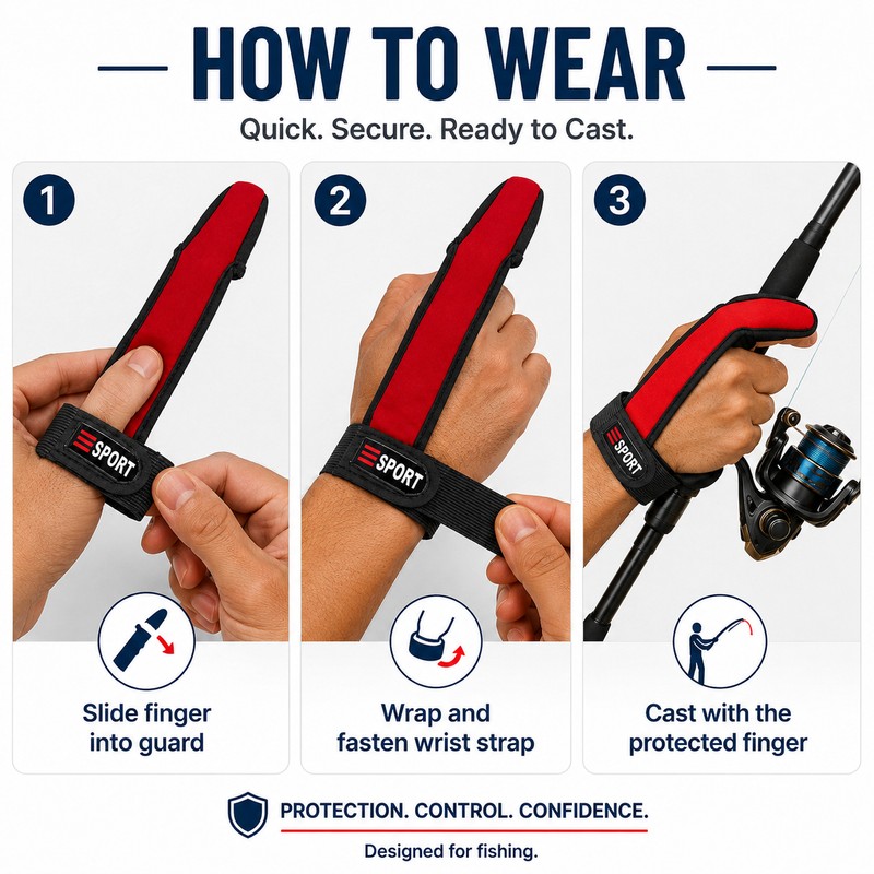 Fishing Finger Protector Gloves for Casting – Anti-Slip Neoprene Finger