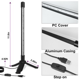 ycponggon 1 Pack LED Black Lights, Upgraded Triangular Bracket Vertical Standing Table Blacklight Fixture 10W, 1FT Desktop Led Black Light with Stand, Perfect for Party