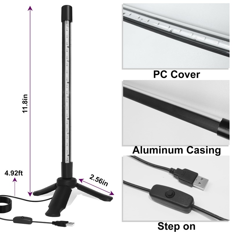 ycponggon 1 Pack LED Black Lights, Upgraded Triangular Bracket Vertical