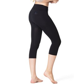 Beauty SleepLeggings ALHENA - Anti-Cellulite Sleep-Shorts (3/4 Capri Leggings) – Functional Skincare Nightwear Bottoms (Black, S)