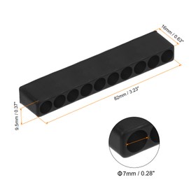 sourcing map 6pcs Screwdriver Bit Holder Organizer 82x9.5x16mm 10 Holes Hex Drill Plastic Storage Case for Any 1/4" Metal Driver Bits