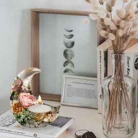 Candle Holder Silicone Resin Mold, 3D Moon Resin Mold, Moon Shape Tealight Trinket Holder Silicone Mold, Cute Cement Concrete Mold, Epoxy Resin Casting Molds for Craft Making Decoration