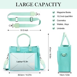 Mossio Tote Purse for Women, Utility Lightweight Crossbody Shoulder Handbag Suitable for Luggage Carry On (Bright Blue)
