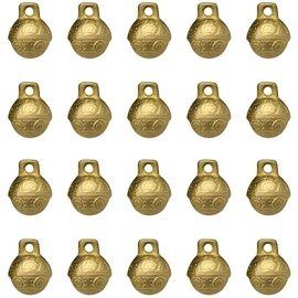 JKJF Pack of 20 Brass Clamps Vintage Bells Craft Mini Metal Bells for DIY Jewellery Necklace Bracelet Foot Bands, Brass