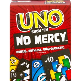 Mattel Games UNO Show ‘em No Mercy Card Game for Kids, Adults & Family Parties & Travel with Extra Cards, Special Rules & Tougher Penalties