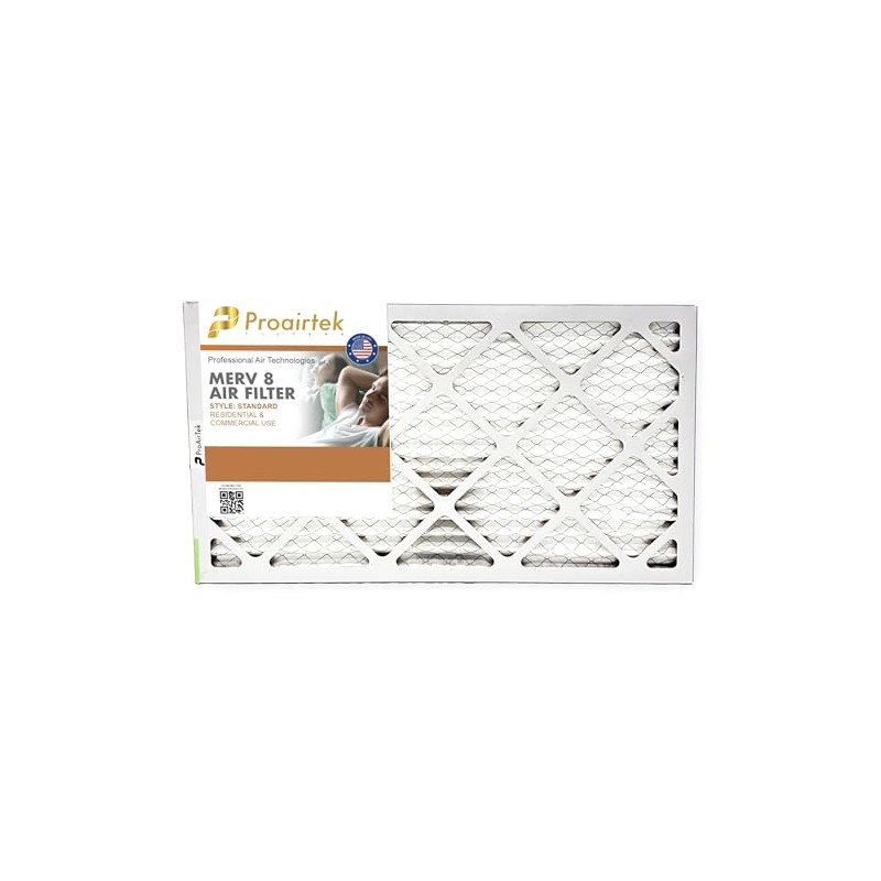 Proairtek AF14241M08SWH Model 14x24x1 Air Filter, MERV 8; Ideal for