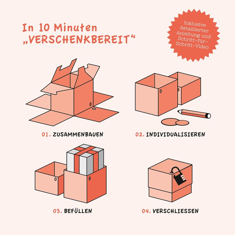 SURPRISA Gift Box Black for Christmas, Puzzle Box for Money