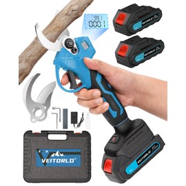 Electric Pruning Shears, 1.2" Cutting Diameter Portable Cordless Pruner with Brushless Motor, 2*2000mAh Rechargeable Batteries & SK5 Blades, Effortless Garden Pruning Tool for Tree Branches and Shrubs