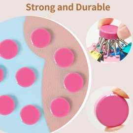 QOJOPU Fridge Magnets, 10Pcs Strong Small Magnets, Decorative Heavy Duty Refrigerator Magnets, Round Mini Cute Magnet for Whiteboard, Fridge, Locker, Classroom, Kitchen, Office, Berry Pink