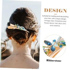 BELLIFFY Crystal Lace Clip Duck Beak Hair Clip for Women Clip for Hair Clip for Girls Hair Accessories for Girls Hair Clip for Women Hair Clips Large Hair Clip Blue Metal