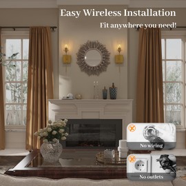 ThyFenno Battery Operated Wall Sconce with Remote Control, Dimmable Wall Mounted Light Set of Two Rechargeable, Brass Cordless Wall Lamp for Bedroom Bathroom Kitchen Vanity Mirror, Bulb Included