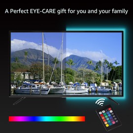 TORCHSTAR LED Strip Lights for 32 Inch-60 Inch HDTV, RGB LED TV Backlight Kit with Remote, ETL Listed, 16 Colors Changing Multi-color 5050 LEDs Bias Lighting, UL Adapter, Home Theater, Gaming Computer