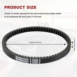 30 Series Go Kart Drive Belt, Torque Converter Belt, KT196 Drive Belt Replacement for Manco 5959 Comet 203589 Murray 12-8487 Belt