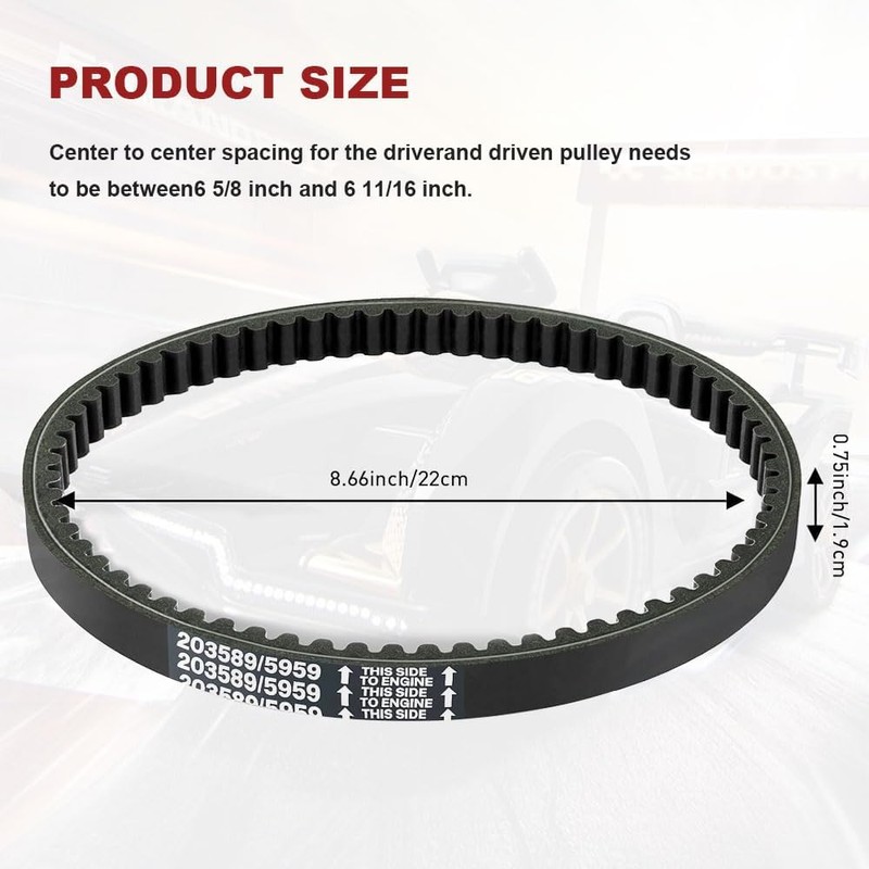30 Series Go Kart Drive Belt, Torque Converter Belt, KT196