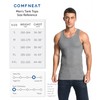 Comfneat Men's 6-Pack Ribbed Tank Tops Cotton Comfy Fit Undershirts