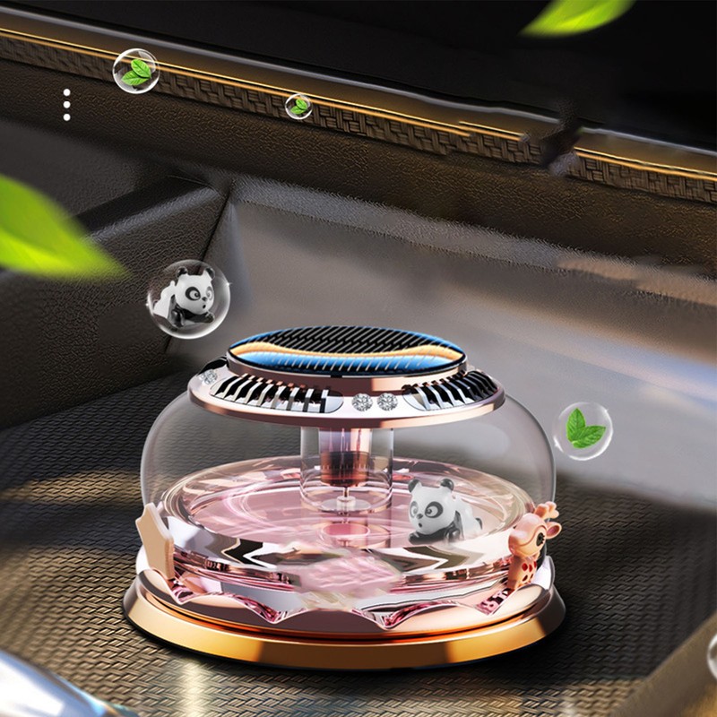 Car Perfume Decoration Solar Powered Rotating Aromatherapy Diffuser Ornament for